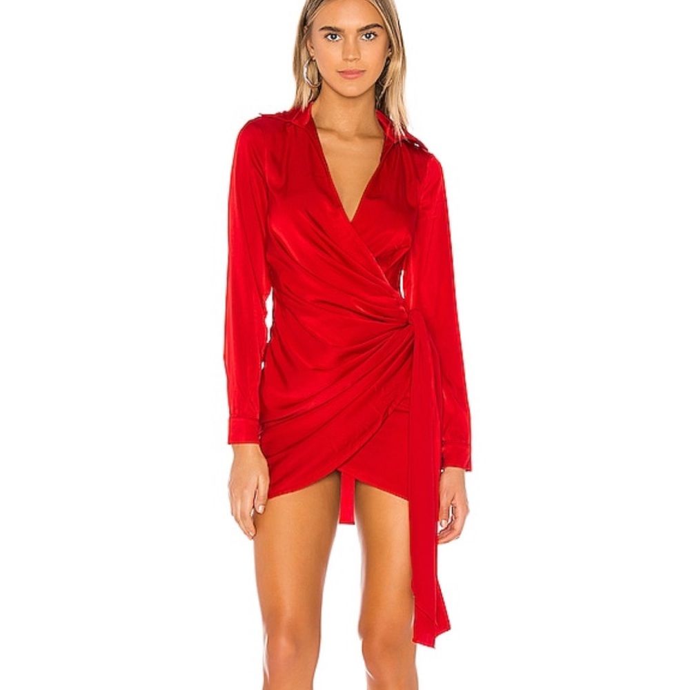 Draped Mini Dress in Red